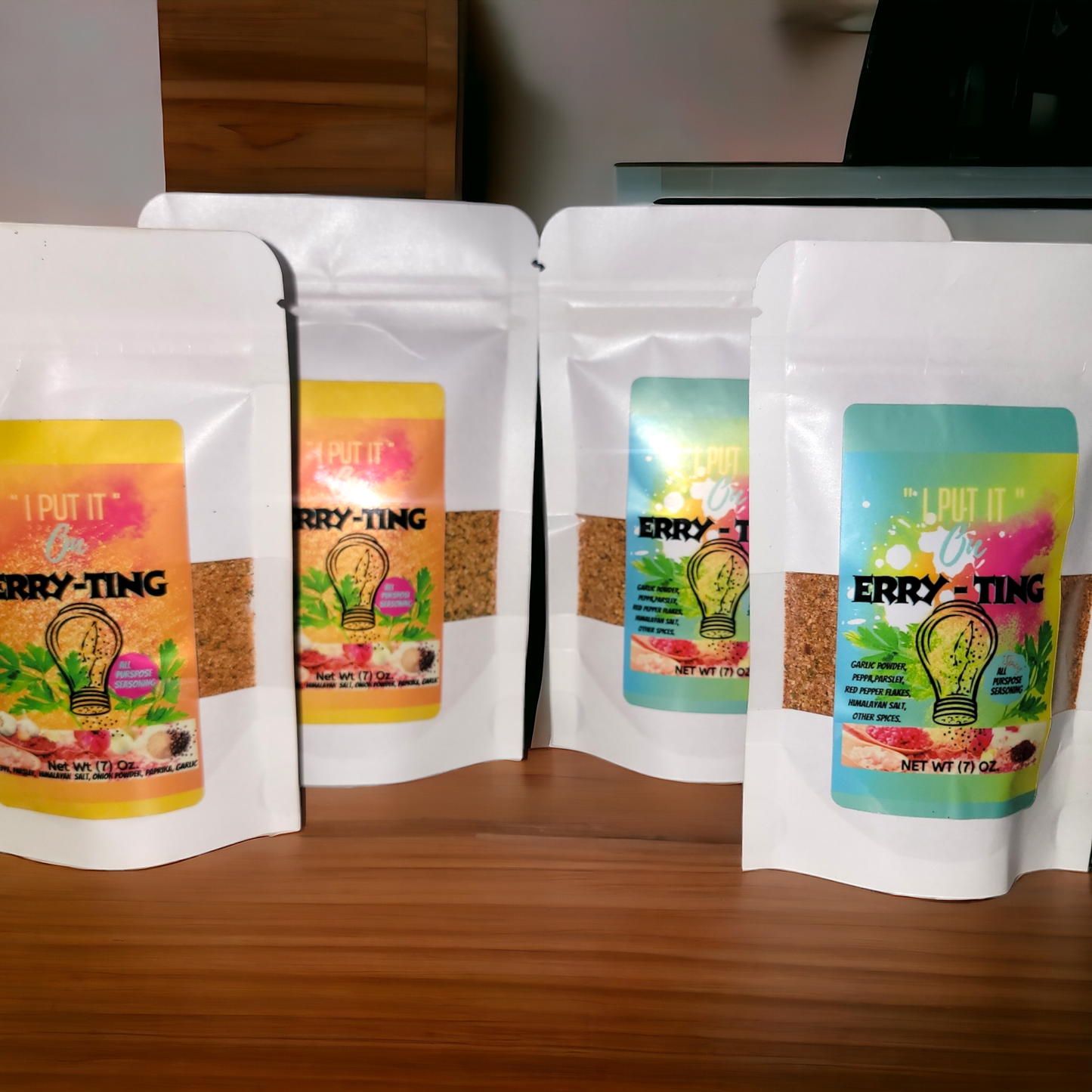 Mild & Spicy 4 pack. (2) of each all-purpose seasoning.